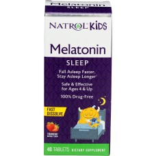 NATROL: Kids Melatonin Sleep Support 1mg Strawberry Fast Dissolve Tablets, 40 tb