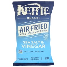 KETTLE FOODS: Sea Salt and Vinegar Air Fried Potato Chips, 4.25 oz