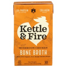 KETTLE AND FIRE: Mushroom Chicken Bone Broth, 16.9 fo