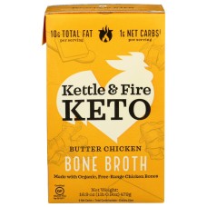 KETTLE AND FIRE: Butter Chicken Bone Broth, 16.9 oz