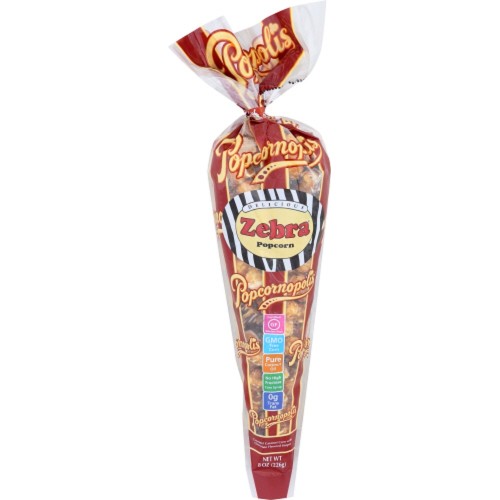 POPCORNOPOLIS Zebra Popcorn, 8 oz