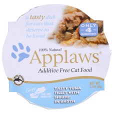 APPLAWS: Tasty Tuna Fillet with Shrimp Cat Food, 2.12 oz