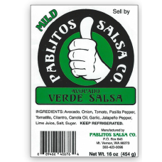 PABLITOS SALSA CO.: Avocado Verde Salsa Mild, 16 oz