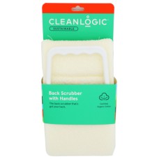 CLEANLOGIC: Scrubber Back With Handle Exfoliating, 1 ea
