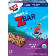 CLIF KID: ZBar Chocolate Chip 12 Bars, 15.24 oz