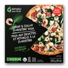 SIMPLY WEST COAST SEAFOOD: Shrimp and Scallop Florentine Pizza, 10 oz