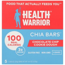 HEALTH WARRIOR: Chocolate Chip Cookie Dough Chia Bar, 4.40 oz