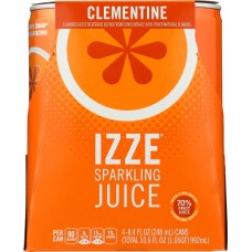 IZZE BEVERAGE: Juice 4Pk Sparkling Clementine, 33.6 FO