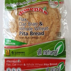 JOSEPHS: Flax, Oat Bran and Whole Wheat Pita Bread All Natural, 8 oz