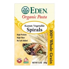 EDEN FOODS: Kamut Vegetable Spirals Whole Grain, 12 OZ