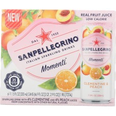 SAN PELLEGRINO: Momenti Clementine & Peach Sparkling Drinks 6 Count, 66.90 fl oz