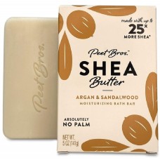 PEET BROS: Shea Butter Argan & Sandalwood Bar Soap, 5 oz