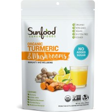 SUNFOOD SUPERFOODS: Turmeric & Mushhroom Powder Organic, 6.8 oz