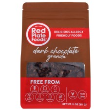 RED PLATE FOODS: Granola Dark Chocolate Gluten Free, 11 OZ