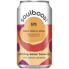 SOULBOOST: Black Cherry Citrus Sparkling Water, 12 fo