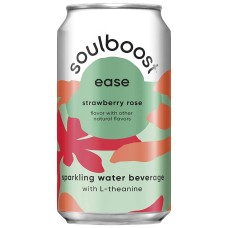 SOULBOOST: Strawberry Rose Sparkling Water, 12 fo