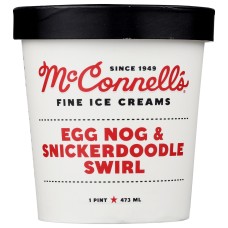 MCCONNELLS FINE: Egg Nog & Snickerdoodle Swirl Ice Cream, 1 pt