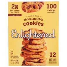 ENLIGHTENED: Chocolate Chip Ready To Bake Cookies, 12 oz