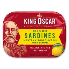 KING OSCAR: Sardine 1 Layer Evoo Lemon, 3.75 OZ