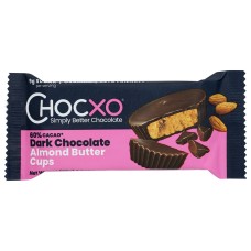 CHOCXO: 60% Cacao Dark Chocolate Almond Butter Cups, 28 gm