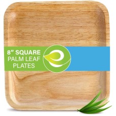 ECO SOUL: 8â Square Palm Leaf Plates, 1 ct