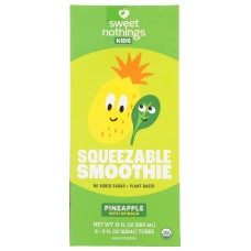 SWEET NOTHINGS: Pineapple Spinach Squeezable Smoothie 6 Tubes (2 Fluid Ounce Each), 12 oz