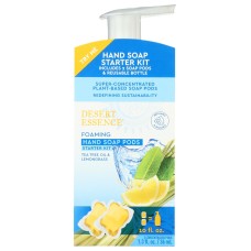 DESERT ESSENCE: Tea Tree Oil & Lemongrass Foaming Hand Soap Pod Starter Kit, 1.3 fo