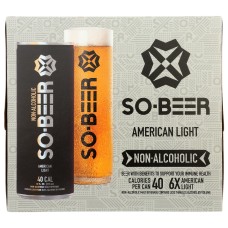 SOBEER: Beer Non Alcoholic American Light Lager 6 Beer, 72 FO