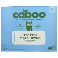 CABOO: Tree Free Paper Towels 75 Sheets, 3 pk