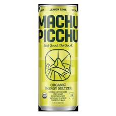 MACHU PICCHU: Lemon Lime Organic Energy Seltzer Drink, 12 fo