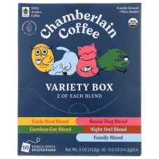 CHAMBERLAIN COFFEE: Coffee Variety Steeped 10Pk, 5 OZ