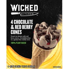 WICKED KITCHEN: 4 Chocolate & Red Berry Cones, 16.23 oz