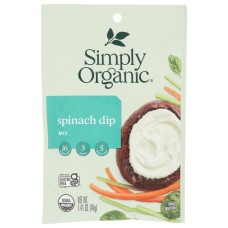 SIMPLY ORGANIC: Organic Spinach Dip Mix, 1.41 oz