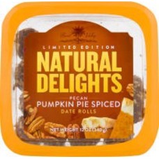 BARD VALLEY NATURAL DELIGHTS: Pecan Pumpkin Pie Spiced Date Rolls, 12 oz