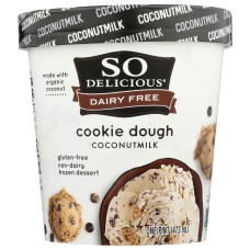 SO DELICIOUS: Dairy Free Coconutmilk Frozen Dessert Cookie Dough, 16 oz