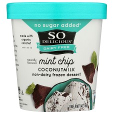 SO DELICIOUS: Coconut Milk Frozen Dessert Mint Chip No Added Sugar, 16 oz