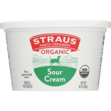 STRAUS: Organic Sour Cream, 16 oz