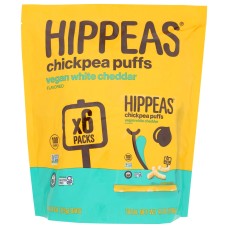 HIPPEAS: Vegan White Cheddar Puffs 6Pack, 0.8 oz
