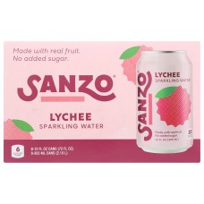SANZO: Water Sparklng Lychee 6 Cans, 72 FO
