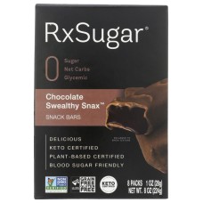 RX SUGAR: Chocolate Swealthy Snax Bar 6 Pack, 8 oz
