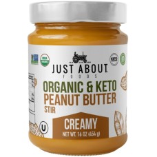 JUST ABOUT FOODS: Organic Creamy Peanut Butter, 16 oz