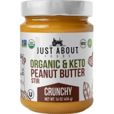 JUST ABOUT FOODS: Organic Crunchy Peanut Butter, 16 oz