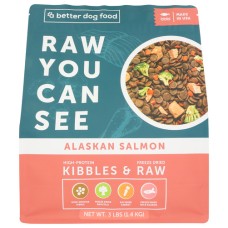 A BETTER FOOD: Kibbles and Raw Alaskan Salmon Dog Food, 3 lb