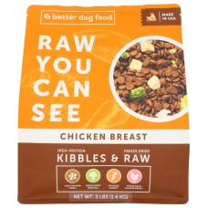 A BETTER FOOD: Kibbles and Raw Chicken Breast Dog Food, 3 lb