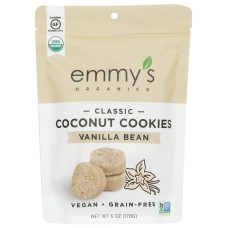 EMMYS ORGANICS: Coconut Cookies Vanilla Bean, 6 oz