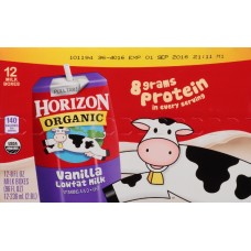 HORIZON: Organic Vanilla Lowfat Milk Pack of 12, 96 oz