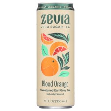 ZEVIA ORGANIC: Sweetened Earl Grey Tea Blood Orange, 12 fo