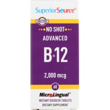 SUPERIOR SOURCE: No Shot Advanced B-12 2000mcg, 60 tb
