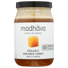 MADHAVA: Organic Very Raw Honey, 22 oz
