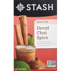 STASH TEA: Decaf Tea Chai Spice 18 Tea Bags, 1.1 oz